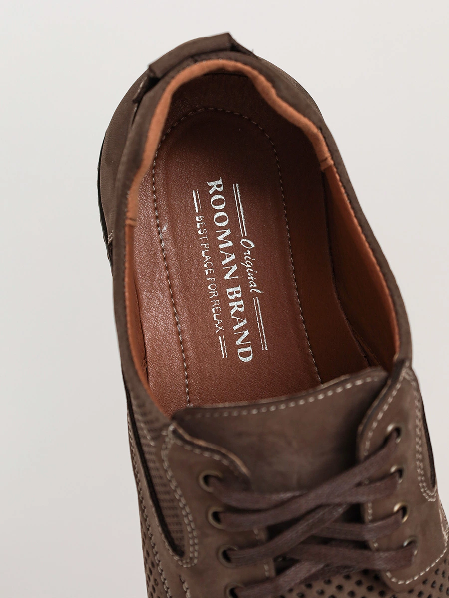 Туфли-дерби коричневые с перфорацией